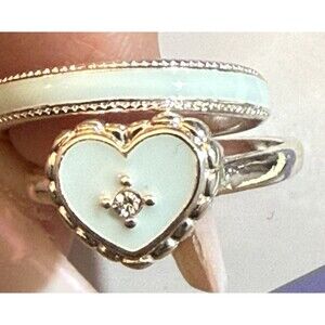 Claire's Enamel And Silver-Tone Heart Ring And Band Sz 9 NWT